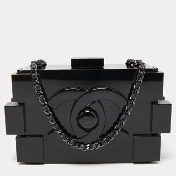Chanel Fuchsia Plexiglass Boy Brick Lego Clutch Chanel