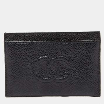 مملوكة مسبقًا Chanel Black Caviar Leather CC Card Holder