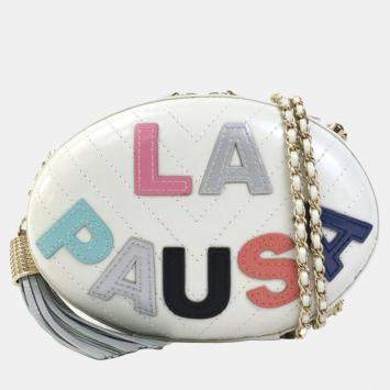 Pre Owned Chanel White La Pausa Evening Bag