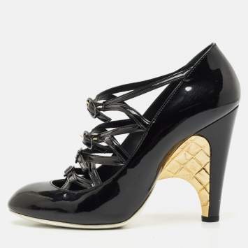 Chanel Black Patent Leather Mary Jane Pumps Size 39.5