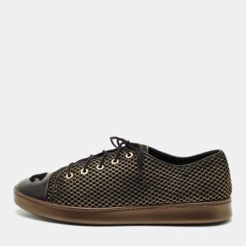 Chanel Black Neoprene CC Low Top Sneakers Size 37 Chanel