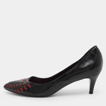 Pre Owned Chanel Black Patent Leather Pumps Size 38.5