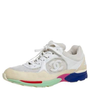 مملوكة مسبقًا Chanel Multicolor Mesh, Suede and Leather CC Sneakers Size 42