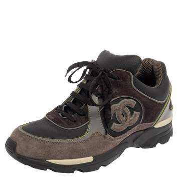 مملوكة مسبقًا Chanel Multicolor Leather And Suede CC Sneakers Size 36