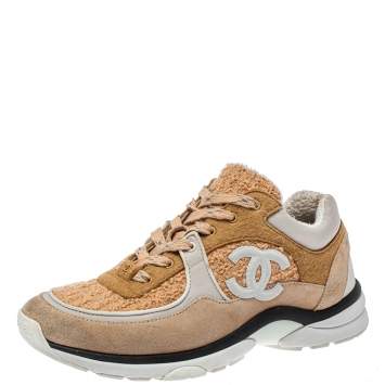 مملوكة مسبقًا Chanel Multicolor Fabric, Nylon And Suede Low Top CC Sneakers Size 39