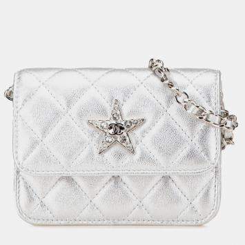 Chanel Metallic Lambskin Crystal Star Chain Belt Bag