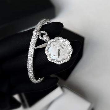 Chanel Silver Diamond Ceramic J2411 Quartz Women's Wristwatch 23 mm