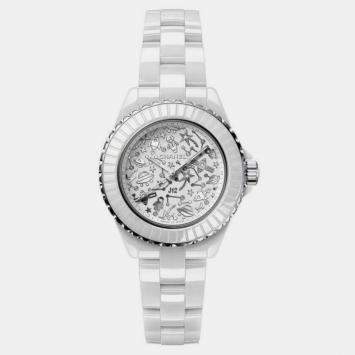Chanel White Ceramic J12 H7990 Quartz Women's Wristwatch 33 mm