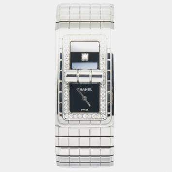 Chanel Coco H5145 Quartz Black Stainless-Steel Diamond Women's Wristwatch 21 mm
