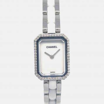 Pre Owned Chanel Premiere H2132 Quartz White Stainless Steel Ceramic Women's Wristwatch 15 mm