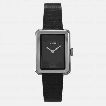 Pre Owned Chanel Boy Friend H5317 Quartz Black Stainless Steel Women’s Wristwatch 22 mm