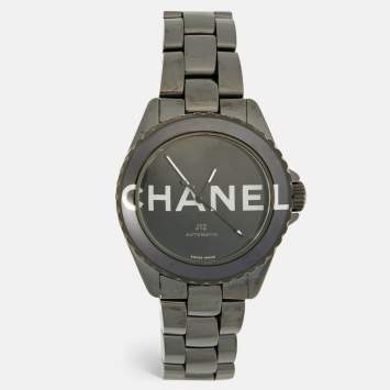 Pre Owned Chanel Black Ceramic Stainless Steel J12 Wanted De Chanel H7418 Women's Wristwatch 38 mm