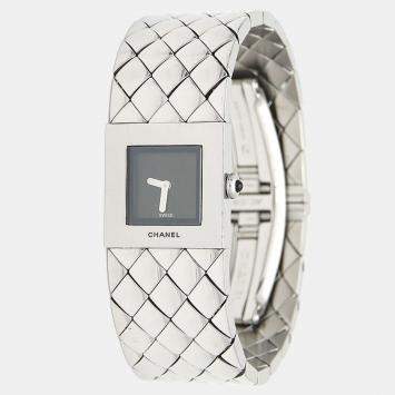 Pre Owned Chanel Matelasse Quartz Stainless Steel Women's Wristwatch 19 mm