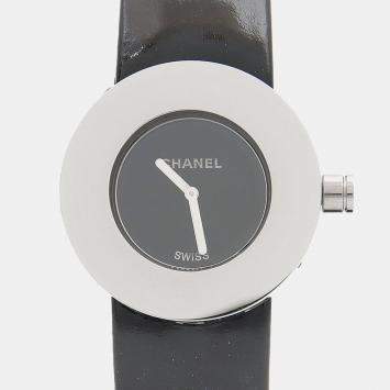 Pre Owned Chanel La Ronde Quartz Black Stainless Steel Women's Wristwatch 29 mm