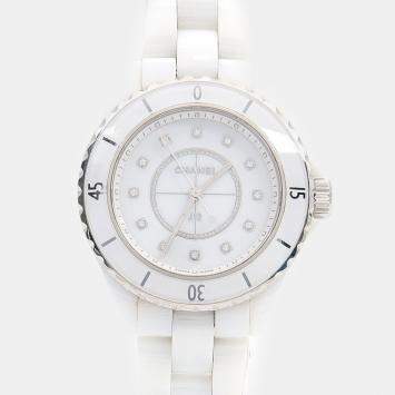 Pre Owned Chanel J12 H5703 Quartz Ceramic Stainless Steel Women's Wristwatch 34 mm