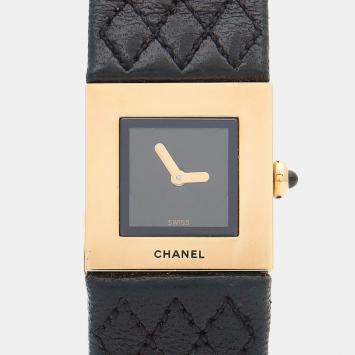 Pre Owned Chanel Matelasse Quartz Yellow Gold Women's Wristwatch 19 mm