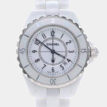 Pre Owned Chanel J12 Quartz Ceramic Stainless Steel Women's Wristwatch 34 mm