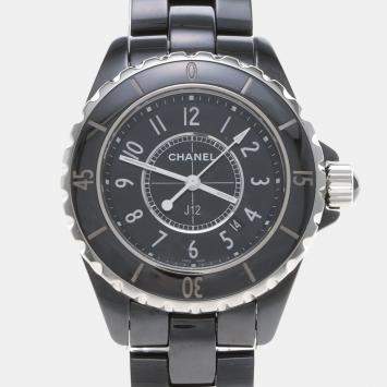 Pre Owned Chanel J12 Quartz Ceramic Stainless Steel Women's Wristwatch 34 mm