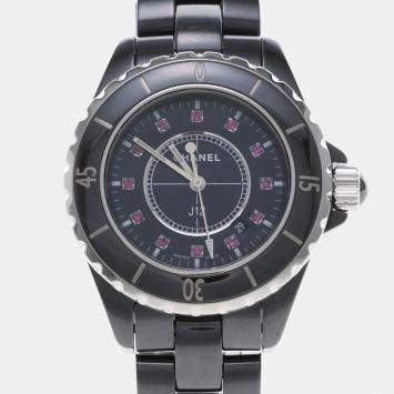 Pre Owned Chanel J12 Quartz Ceramic Stainless Steel Women's Wristwatch 33 mm