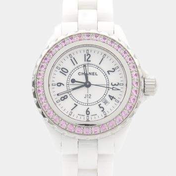 Pre Owned Chanel J12 Quartz Ceramic Stainless Steel Women's Wristwatch 34 mm