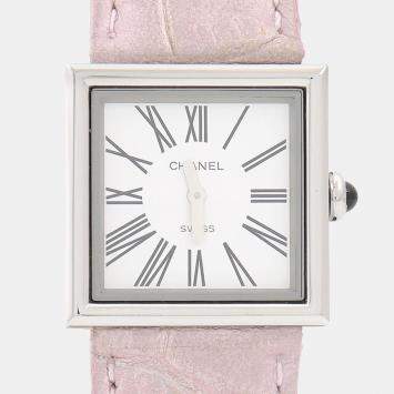 Pre Owned Chanel Mademoiselle H0572 Quartz White Stainless Steel Women's Wristwatch 22.5mm