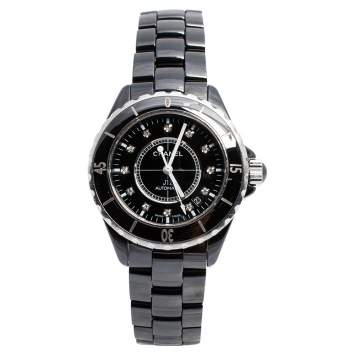 Pre Owned Chanel Black Ceramic J12 H1626 Women's Wristwatch 38 mm