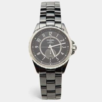 Pre Owned Chanel Black Ceramic Stainless Steel J12 H03836 Women's Wristwatch 36.50 mm