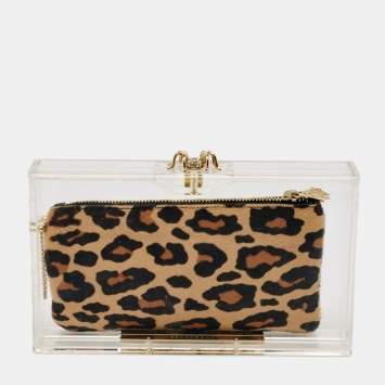 Pre Owned Charlotte Olympia Clear Perspex Pandora Spider Clutch