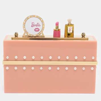 Pre Owned Charlotte Olympia Pink Acrylic Barbie World Clutch