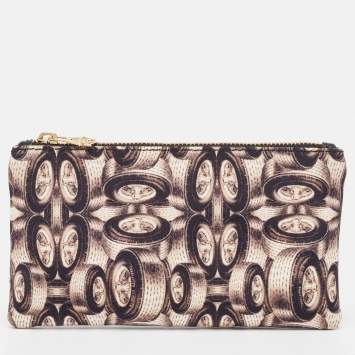 Pre Owned Charlotte Olympia Multicolor Printed Fabric Zip Pouch