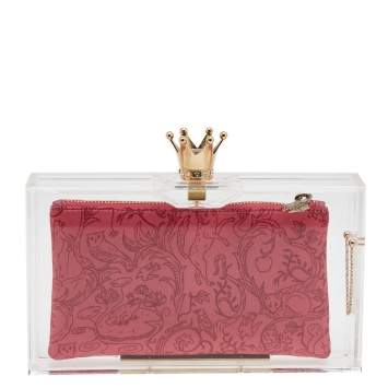 Pre Owned Charlotte Olympia Clear Perspex Pandora Classic Box Clutch