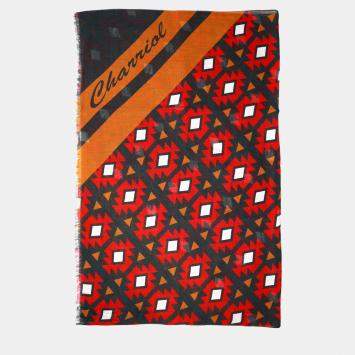 Pre Owned Charriol Orange/Grey/Red Scarf