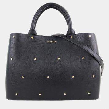 Pre Owned Charriol Black/Red Leather Coralie Handbag