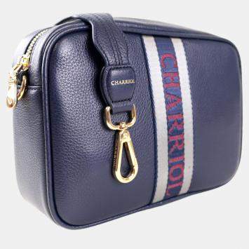 Pre Owned Charriol Dark Blue Leather Deauville Crossbody bag