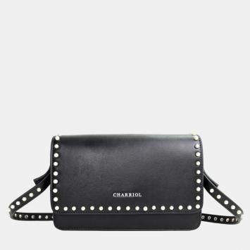 Pre Owned Charriol Black Leather ZenHarmony Handbag