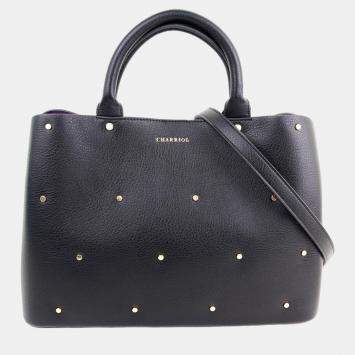 Pre Owned Charriol Black/Purple Leather Coralie Handbag