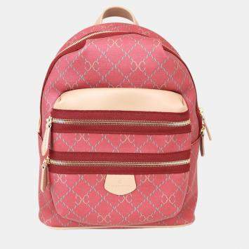 Pre Owned Charriol Bordeaux & Grey Leather  Back Pack
