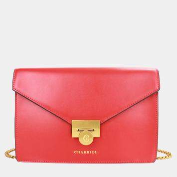 Pre Owned Charriol Red Leather TWIST Handbag