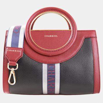 Pre Owned Charriol Bordeaux Leather Deauville Handbag