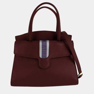 Pre Owned Charriol Bordeaux Leather Deauville Handbag