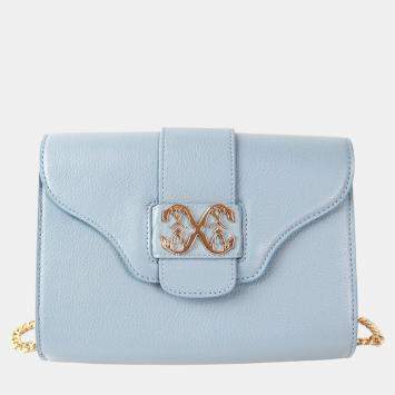 Pre Owned Charriol Light Blue Leather MARIE OLGA Crossbody