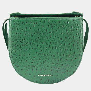 Pre Owned Charriol Green Leather Passion Ostrich Crossbody