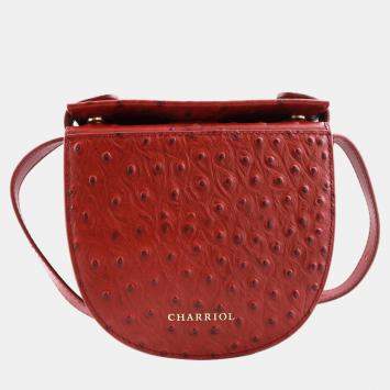 Pre Owned Charriol Bordeaux Leather Passion Ostrich Crossbody