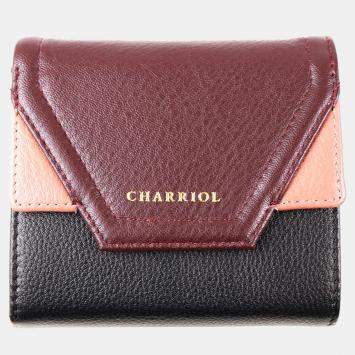 Pre Owned Charriol Black/Dark Pink Leather Forever Wallet