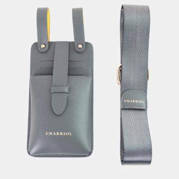 Pre Owned Charriol Grey / Yellow Leather  Mobile Accessories