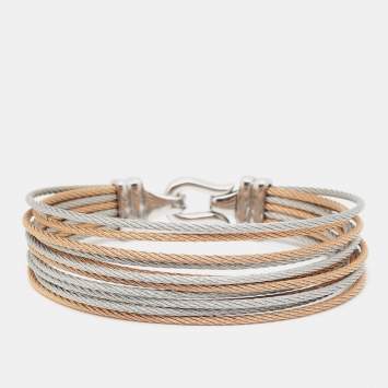 Pre Owned Charriol Brilliant Two Tone Meal Cable Bangle Bracelet