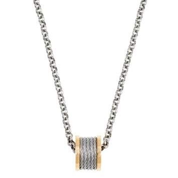Pre Owned Charriol Forever Gold PVD Coated Cable Ring Pendant Necklace