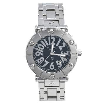 Pre Owned Charriol Black Stainless Steel Rotonde Ref.RT38 Women's Wristwatch 38 mm