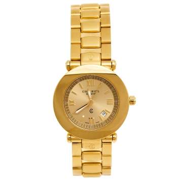 Pre Owned Charriol Champagne Yellow Gold Plated Stainless Steel Colvmbvs CCR30.1N Women's Wristwatch 30 mm