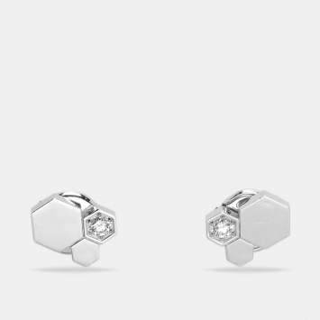 Pre Owned Chaumet Bee My Love Diamond 18k White Gold Stud Earrings